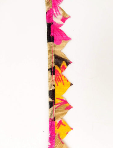 Fuchsia Pink and Orange Floral Fringe Bunting Trim Triangle Shape, 9 Yard Lace Trim, Fringing Trim